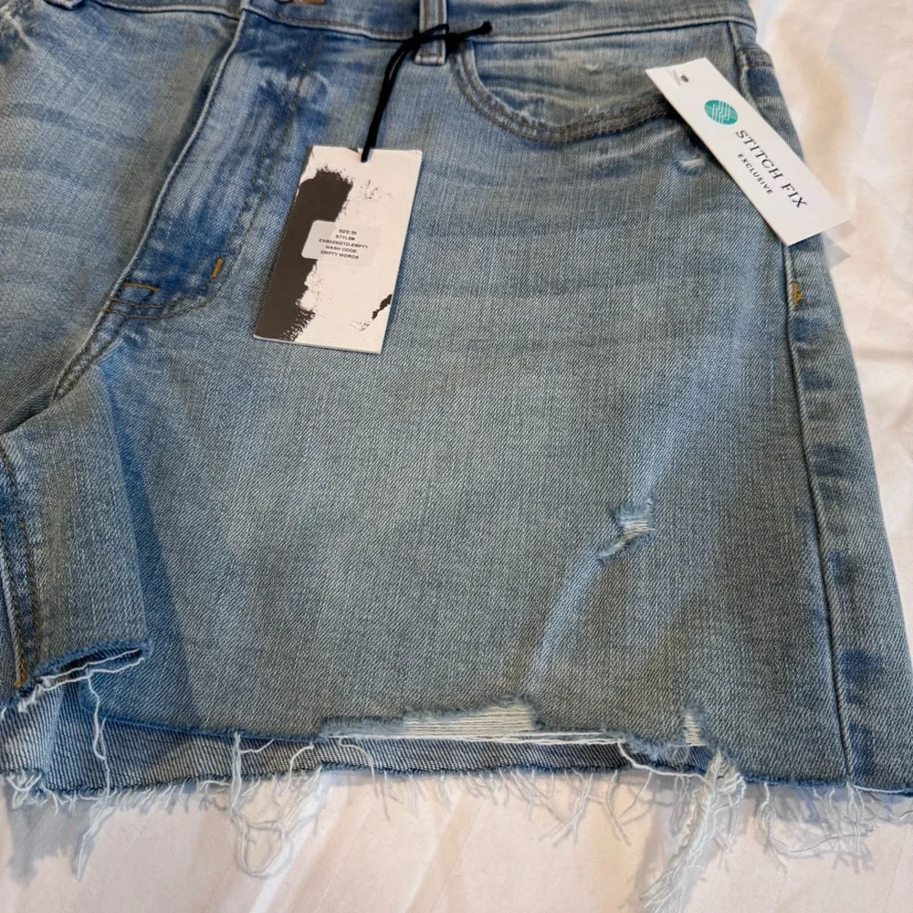 Studio Blue Classic Distressed Denim Cut‎ Off Shorts, Size 16